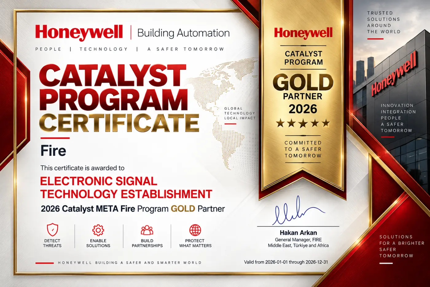 شهادة Honeywell Catalyst Gold Partner لعام 2026